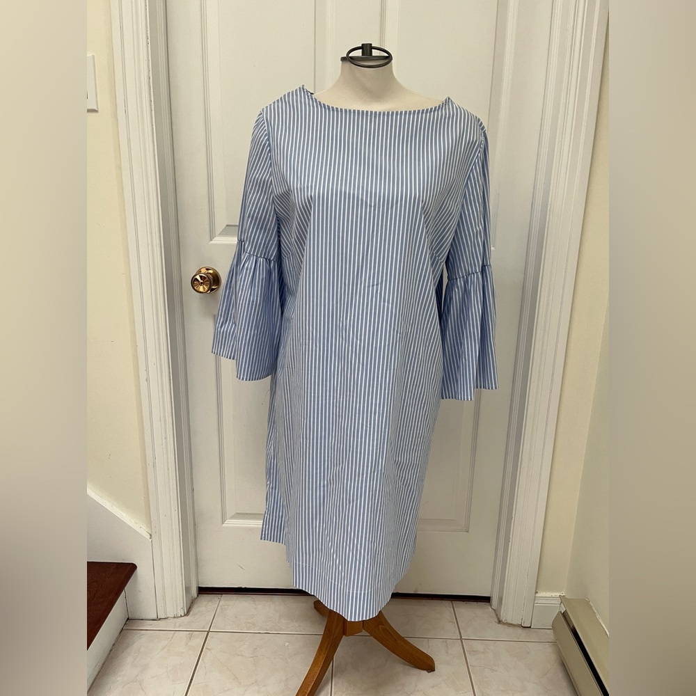 Chaps Blue Striped Women's Dress cotton size X-Large